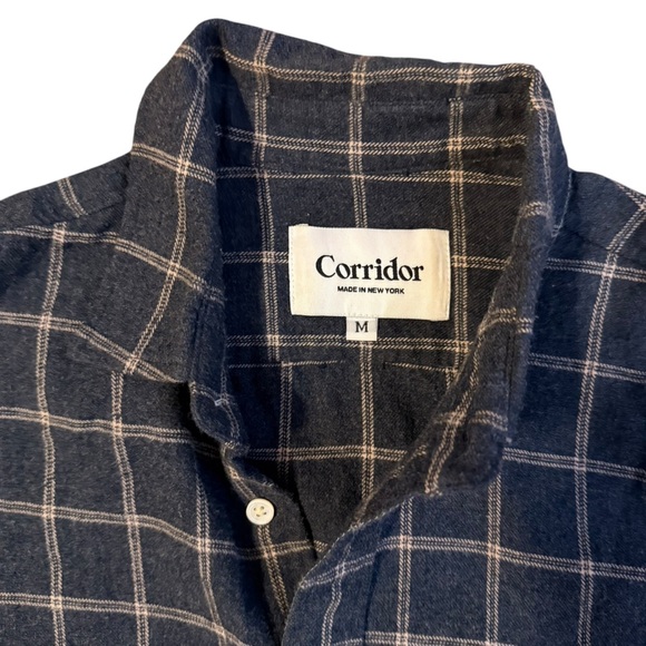 Corridor Blue Flannel Shirt Size Medium - Picture 3 of 4